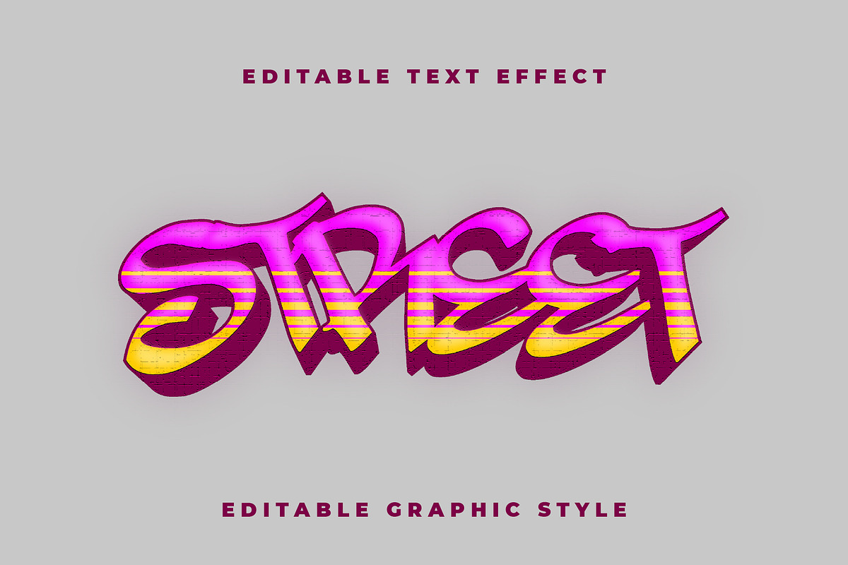 Stripe Gradient Graffiti Text Effect preview 3
