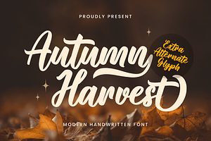 Autumn Harvest, a Handwritten Font by Mozatype