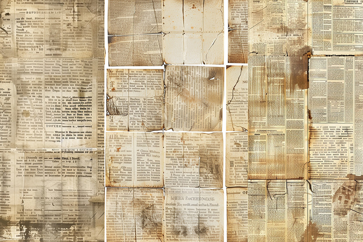 Vintage Newspaper Digital Papers, a Background Graphic by BonaDesigns (Photo 5 of 5)