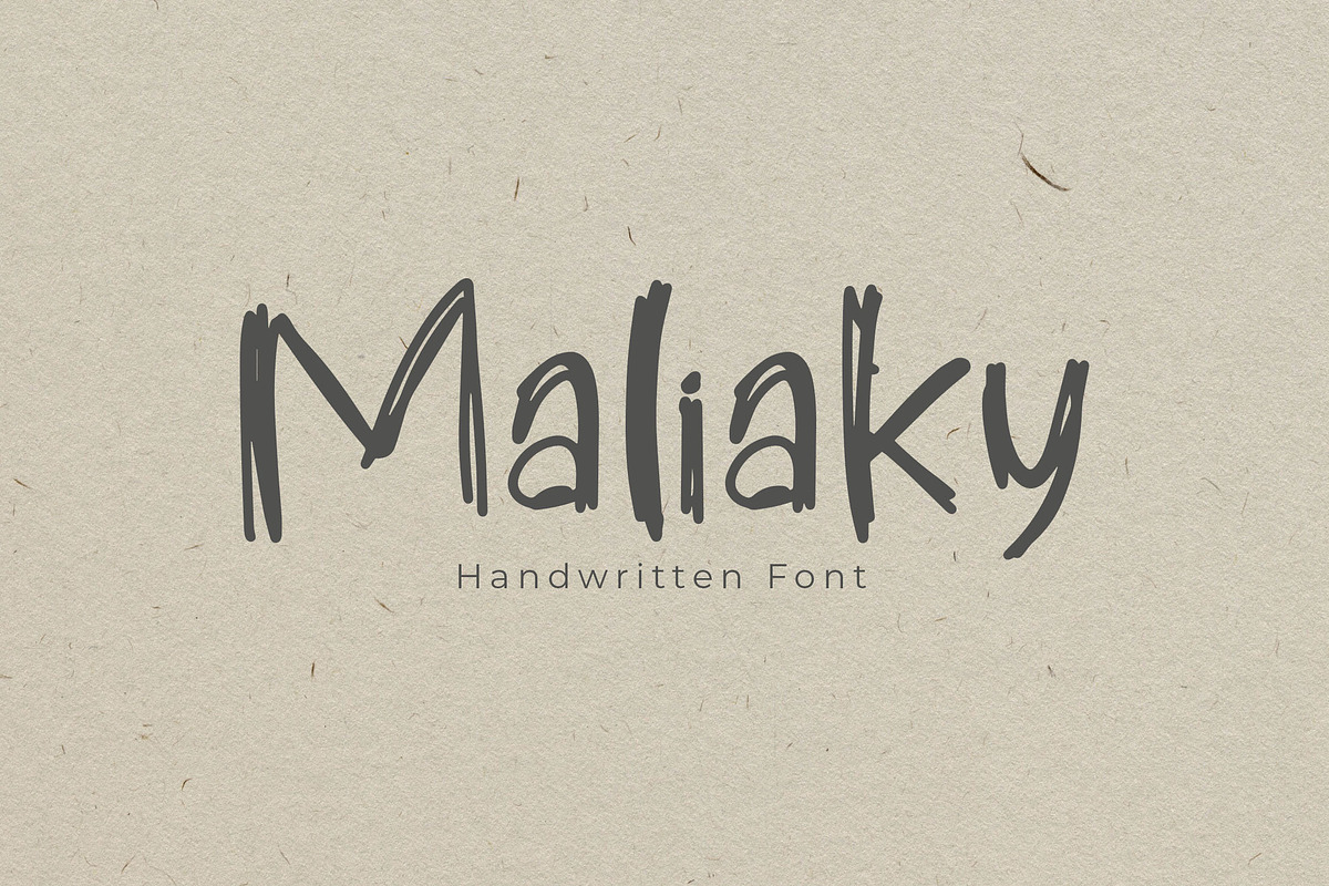 Maliaky Handwriting Font, a Handwritten Font by NTC Graphic (Photo 1 of 9)