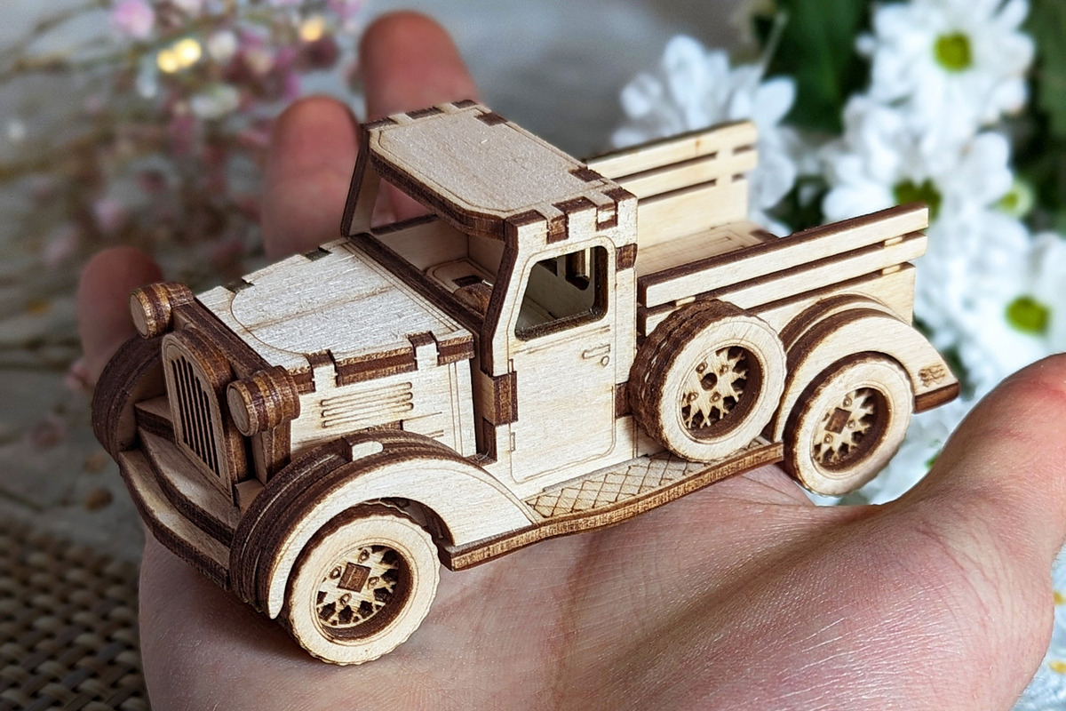 Small Vintage Truck - Laser Cut File, an Object Graphic by VectorPainter (Photo 21 of 21)