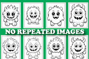 200 Cute Monster Coloring Pages for, a Stationery Template by Design Station (Thumbnail 5 of 6)