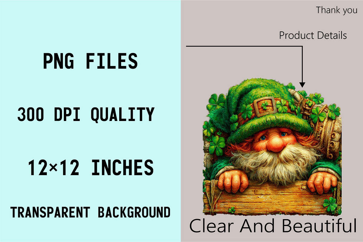St. Patrick's Day Gnomes Clipart, an Illustration by SVGArt (Photo 7 of 7)