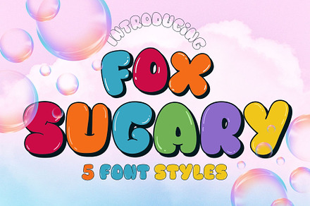 Fox Sugary: 5 Font Styles, a Symbol Font by Fox7 By Rattana