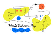 6 World Fisheries Day Illustration, an Animal Illustration by denayunebgt (Thumbnail 3 of 3)
