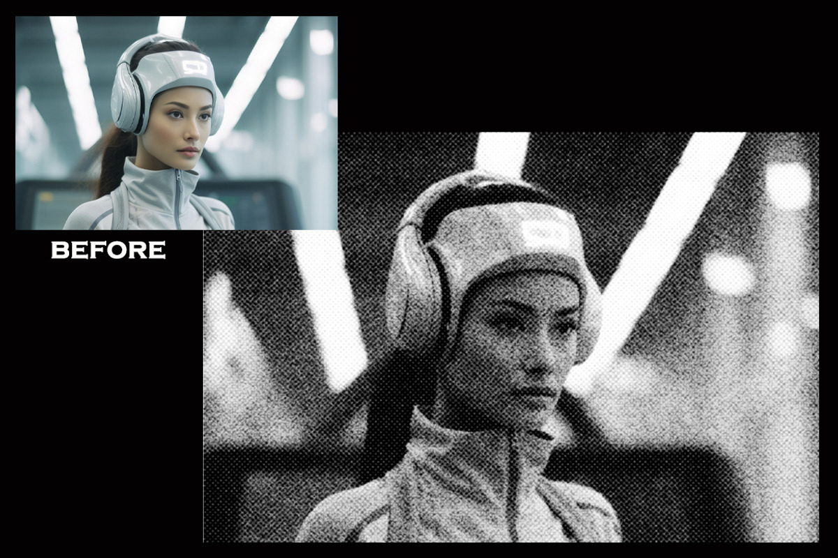 Grain Halftone Photoshop Effect PSD, an Action Add-On by 3d_model_tifotizi (Photo 1 of 2)