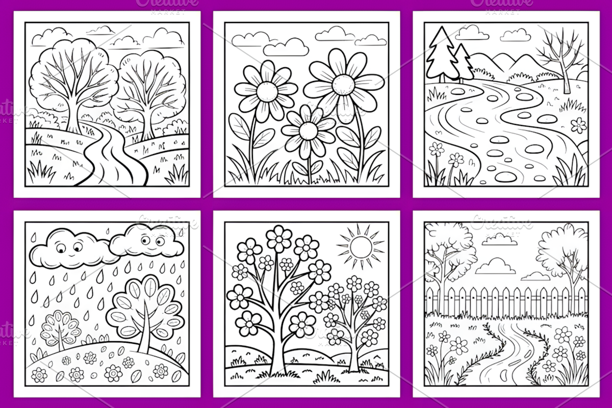 Mindful Nature Coloring Pages, a Decorative Illustration by Coco Bloom (Photo 2 of 6)