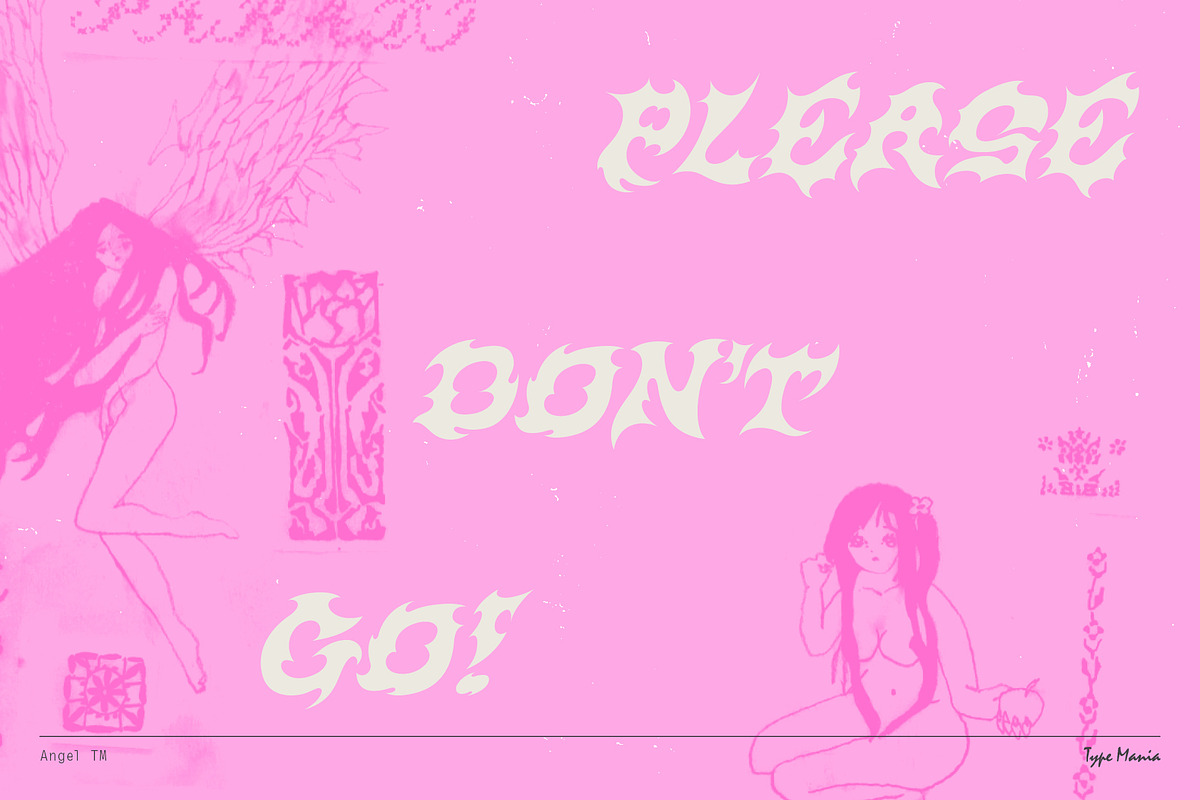 Angel TM – Y2K Tribal Font, a Script Font by Type Mania (Photo 4 of 9)