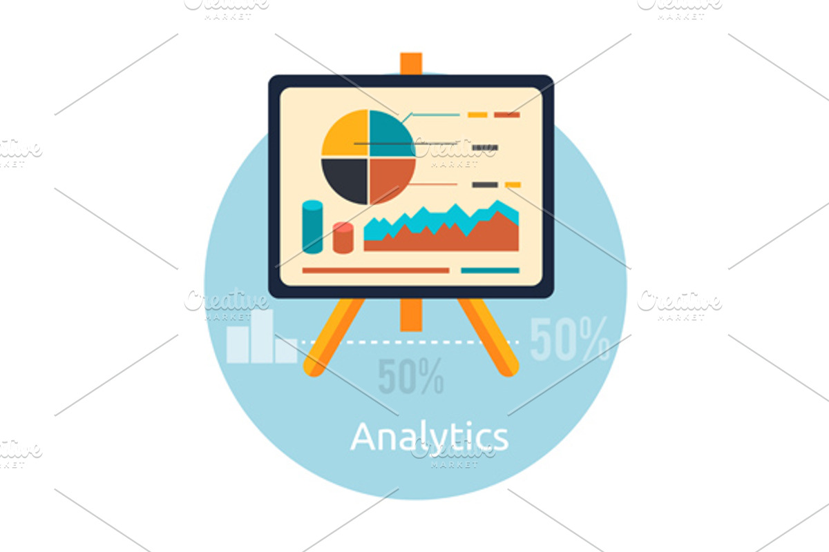 Set stand with charts and parameters