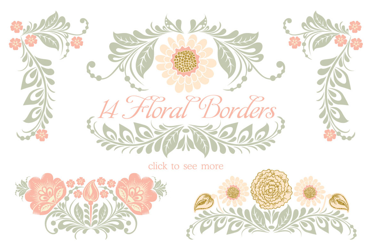 Glitter wedding flowers and leaves, an Illustration by antuanetto (Photo 10 of 14)