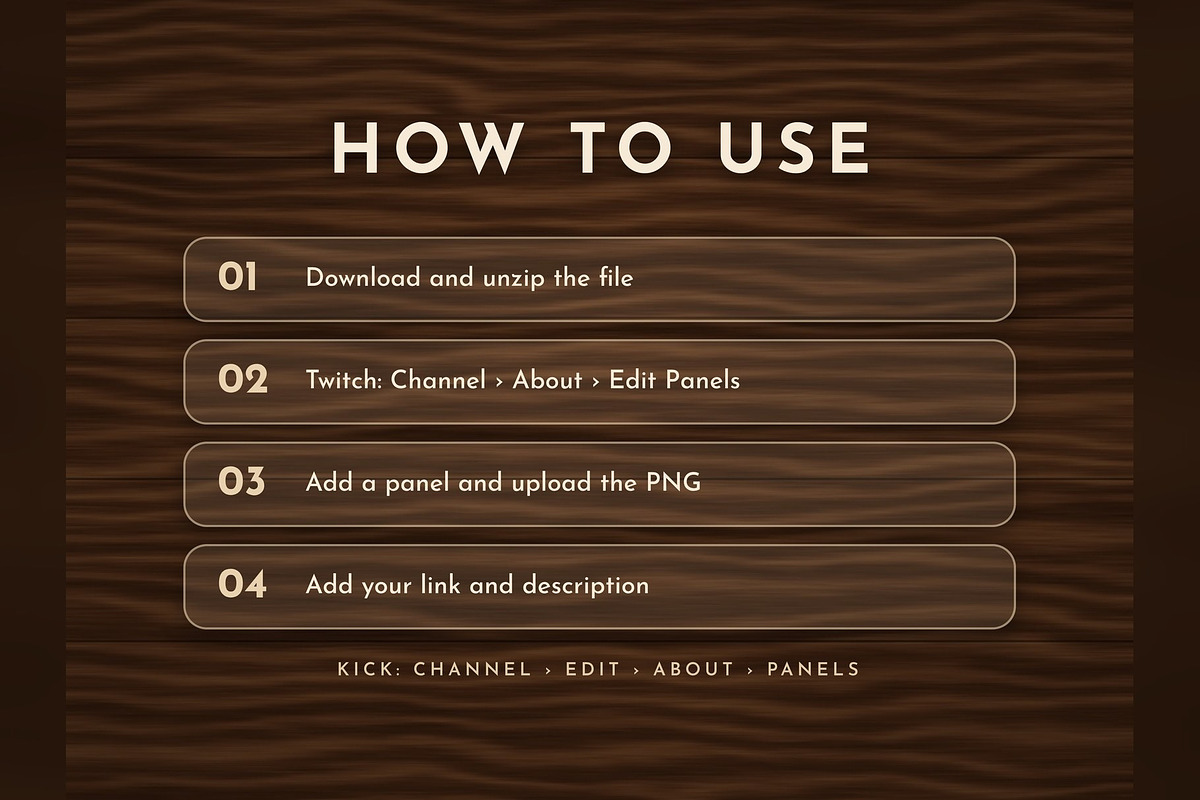 Wood Twitch & Kick Panels, an Object Graphic by Gear Store (Photo 7 of 7)
