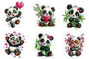 Valentine Panda Clipart, an Illustration by CreationArt (Thumbnail 3 of 7)