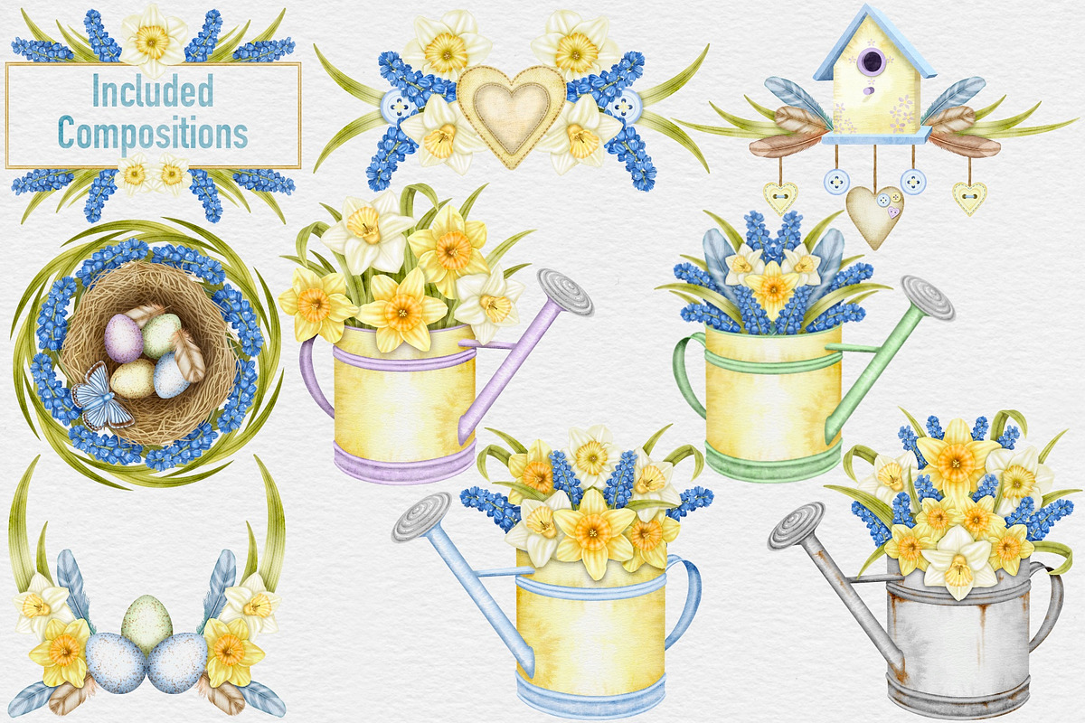 Spring into Easter Clipart Set., a Seasonal Illustration by Happy Sloth Graphics (Photo 2 of 17)