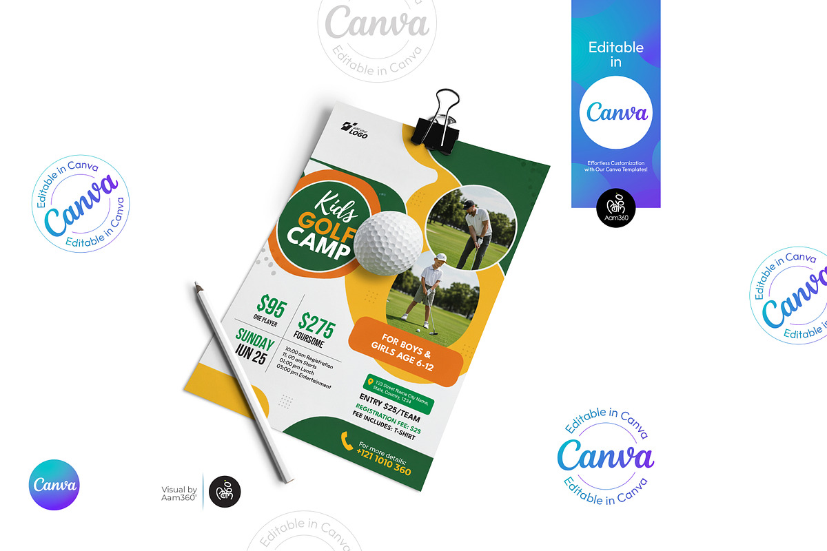 Golf Tournament Flyer Template, a Flyer Template by Aam360 (Photo 3 of 3)