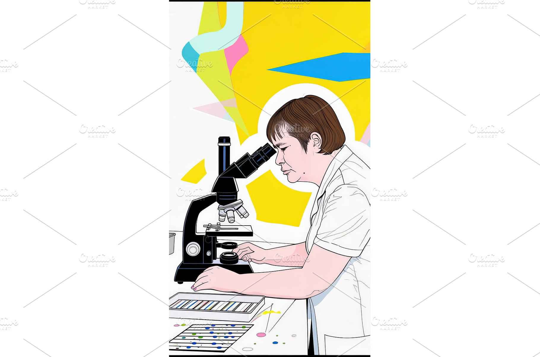 Illustration of a Female Scientist, a Technology Photo by tilialucida