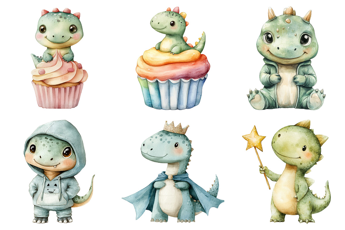 Cute Kawaii Dinosaurs Sublimation, an Illustration by Daily.Designs (Photo 4 of 5)