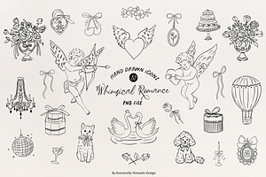 Whimsical Love Line Art Illustration, an Object Graphic by Essentially Nomadic