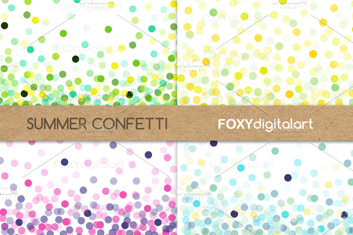 Confetti Digital Paper Scrapbook, a Texture Graphic by FOXYdigitalart