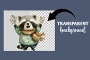 Watercolor Spring Raccon Clipart, an Illustration by Designworld (Thumbnail 3 of 6)