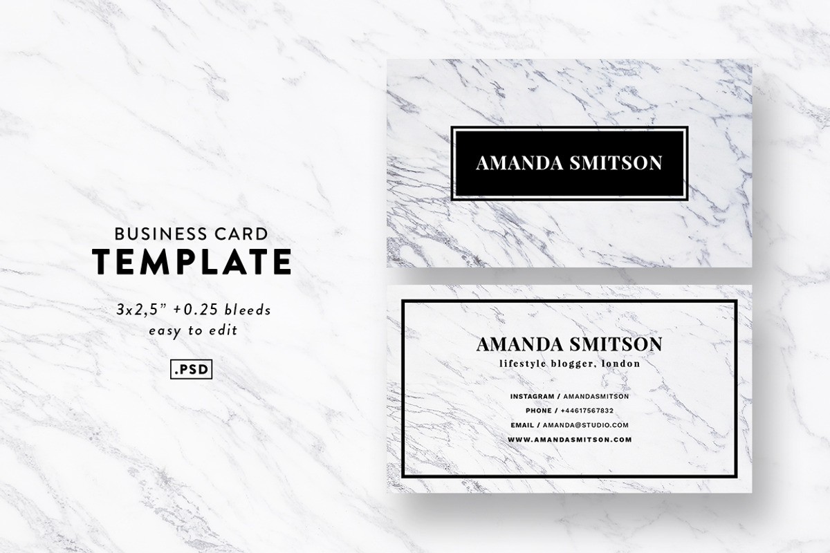 Marble business card template, a Business Card Template by Fearless Confetti (Photo 1 of 4)