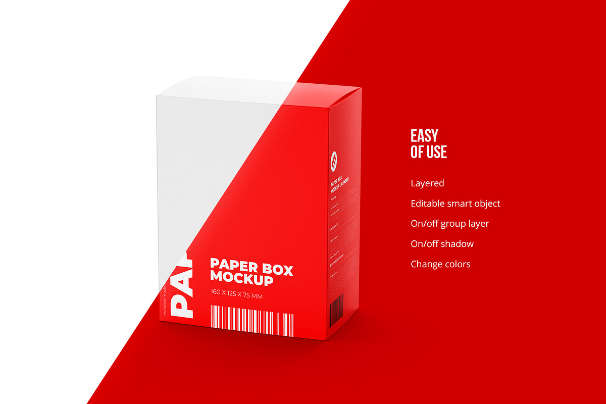 Paper Box Mockup 160x125x75, a Packaging Mockup by easymock (Photo 3 of 11)