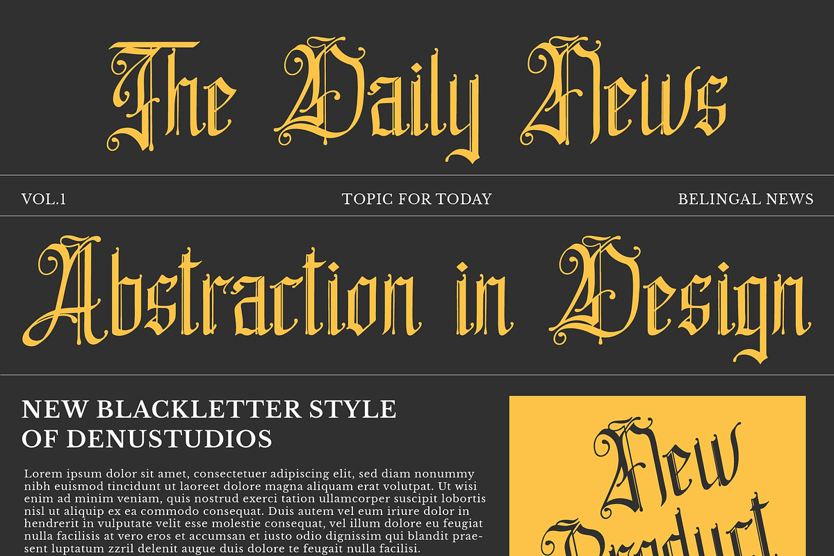 Belingal | Classic Blackletter, a Blackletter Font by Denustudios (Photo 8 of 14)