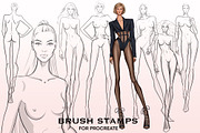Procreate figure stamps, a Brush Add-On by Elenbushe (Thumbnail 1 of 4)