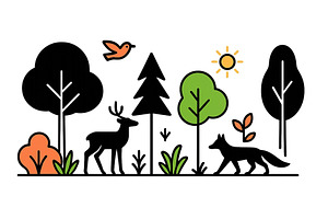 Nature scene featuring wildlife and, an Animal Illustration by ZinetroN