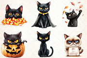 Crazy Black Cats Clipart PNG, an Illustration by Libby Wishes (Thumbnail 4 of 6)