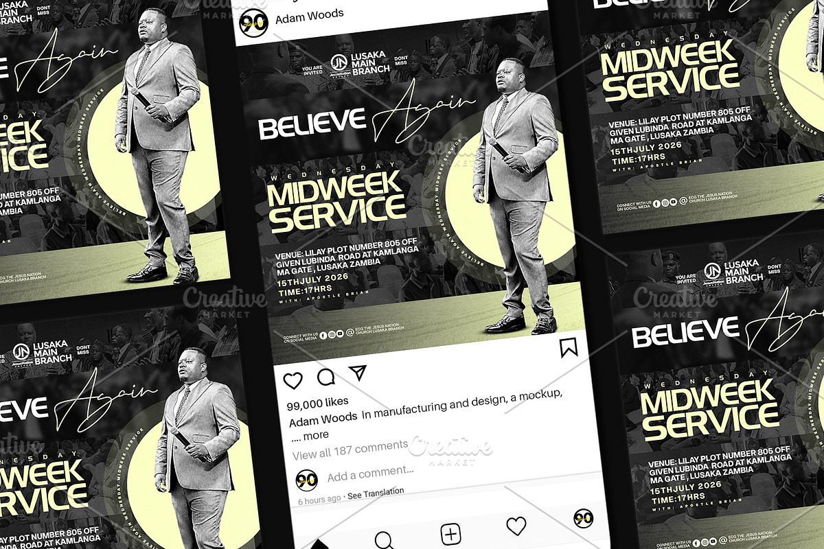 Midweek Prayer Service Church Flyer, a Social Media Template by church flyer templates (Photo 9 of 9)