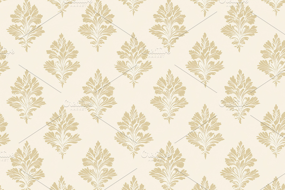Damask seamless pattern with vintage floral ornament forming a c, a Pattern Graphic by Studio ANNA