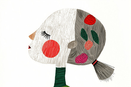 A profile portrait of a tragic woman, a Person Illustration by Sybillla