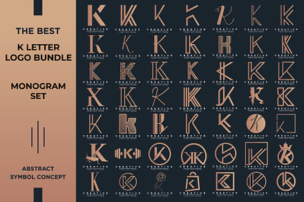 Letter K Logo Bundle Monogram Set
