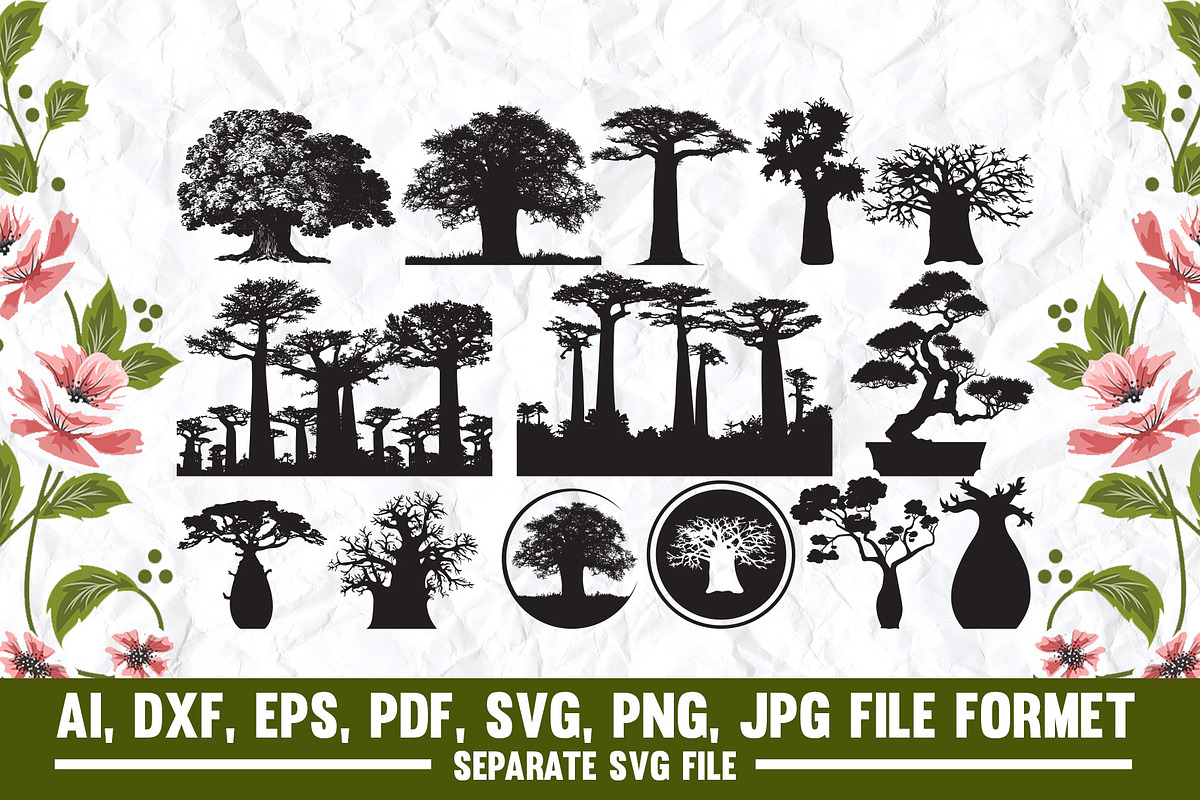 African Baobab Tree SVG | Baobab, an Object Graphic by VectorArtPrintableDesign (Photo 1 of 5)