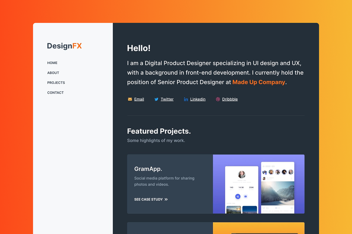 DesignFX — Portfolio Framer Template, a Landing Page Template by zadstudio (Photo 1 of 5)