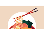 Hand Drawn Flat Ramen Illustration, a Food Illustration by MISS CHATZ (Thumbnail 3 of 3)