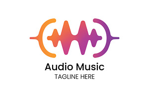 Audio Music Soundwave Logo Design, a Branding & Logo Template by Walldecorated