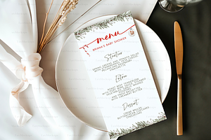 Dinner Menu Mockup, Menu Mockup 4x8