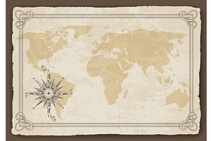 Old world map. Vector paper, an Illustration by Things for designers