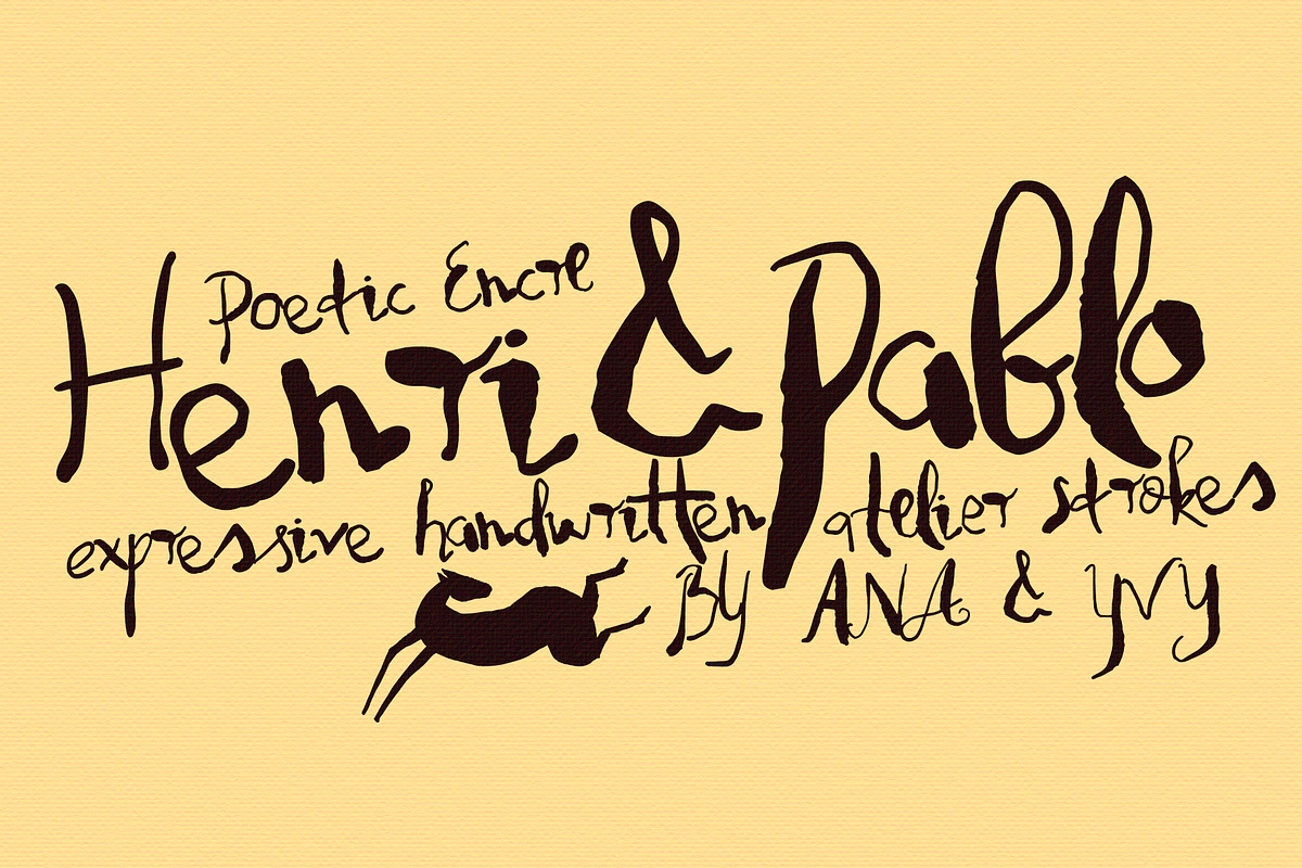 HENRI & PABLO paintbrush font, a Handwritten Font by ana & yvy (Photo 2 of 15)