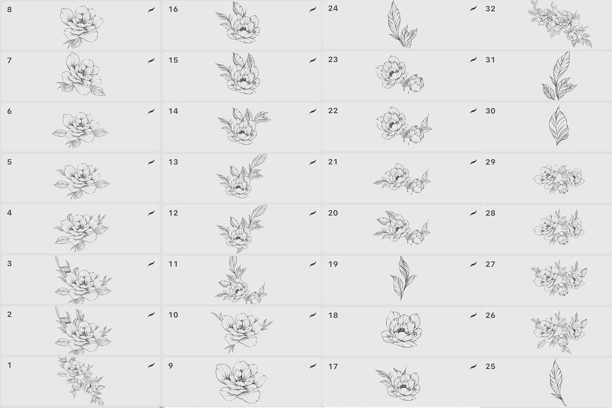 Procreate flower stamp, peony brush, a Brush Add-On by AnnaPolitmerskaja (Photo 3 of 5)