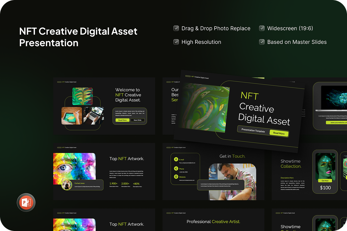 NFT Digital Asset Powerpoint, a Presentation Template by SquidPixey (Photo 1 of 7)