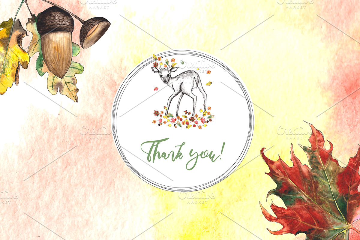 Autumn. Watercolor & graphic set, an Object Graphic by Ana-Sakuta (Photo 15 of 15)