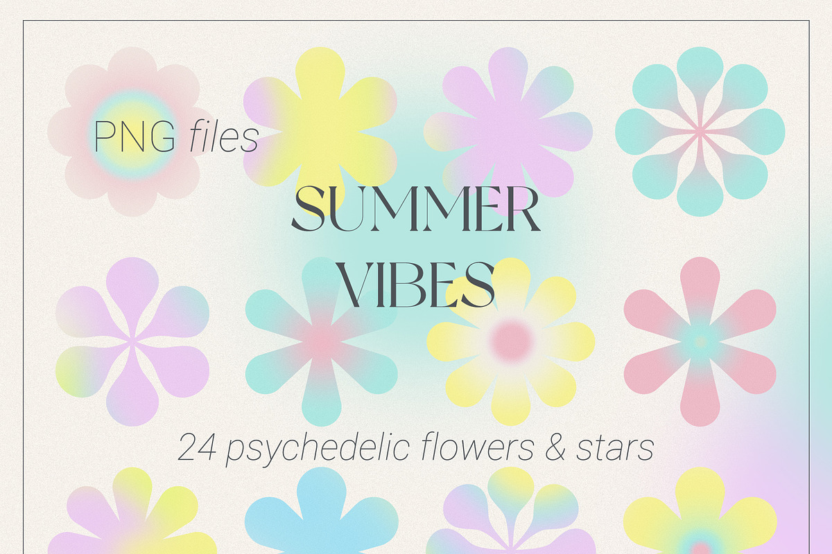 SUMMER Gradient Texture & Flowers