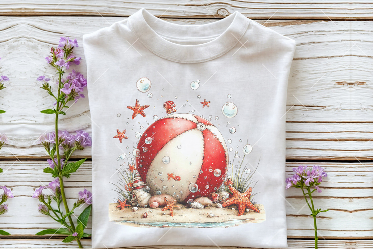 Whimsical Summer Beach Ball Clipart, an Illustration by OK Design (Photo 5 of 6)