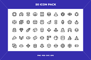 D shapes icons, an Outline Icon by Wencory (Thumbnail 1 of 2)