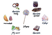 Watercolor sweets, a Food Illustration by miminoshka (Thumbnail 5 of 10)