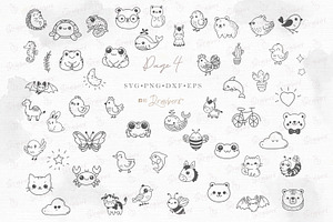 Cute Animal Svg Bundle, Doodle 129