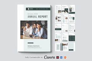 Annual Report Template, Canva Report, a Brochure Template by Niofix