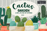 Cactus Garden Clipart Set, an Illustration by Bridgett Stahlman Design (Thumbnail 1 of 10)
